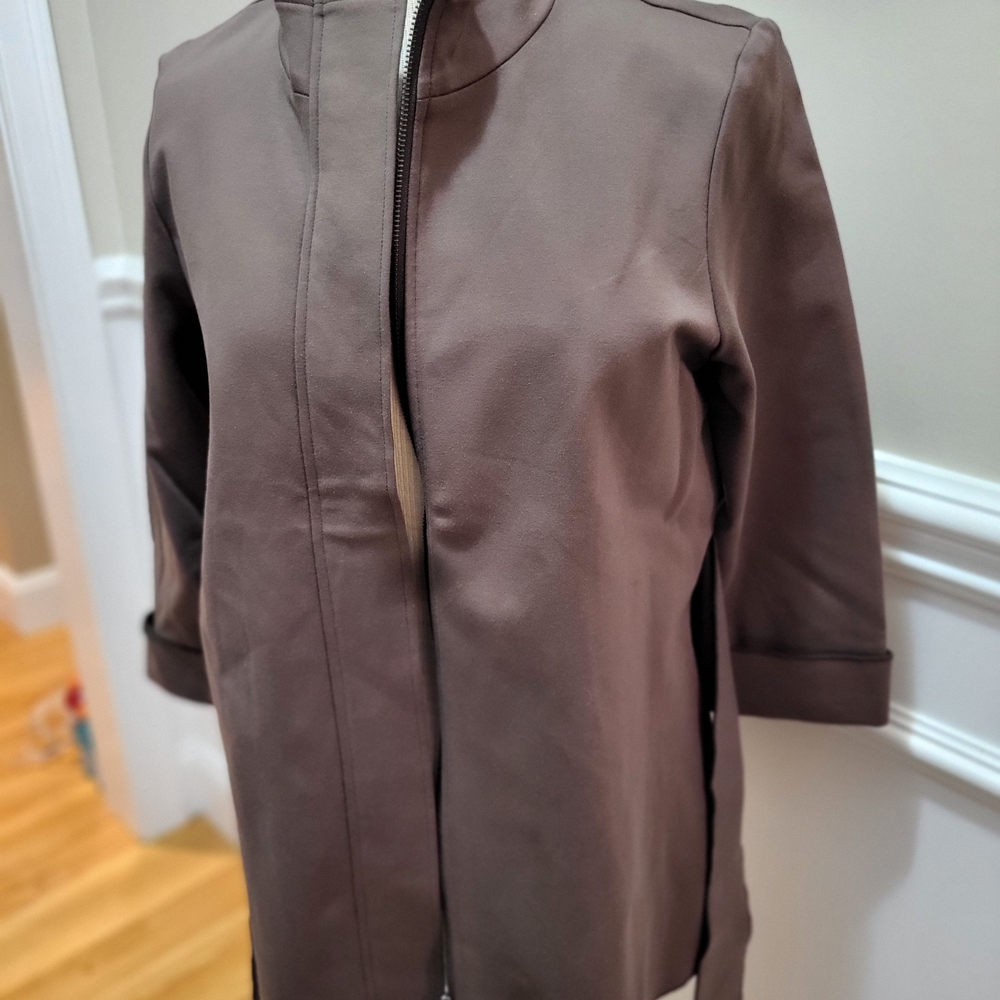 Renuar Brown Casuak Zip-Front Jacket